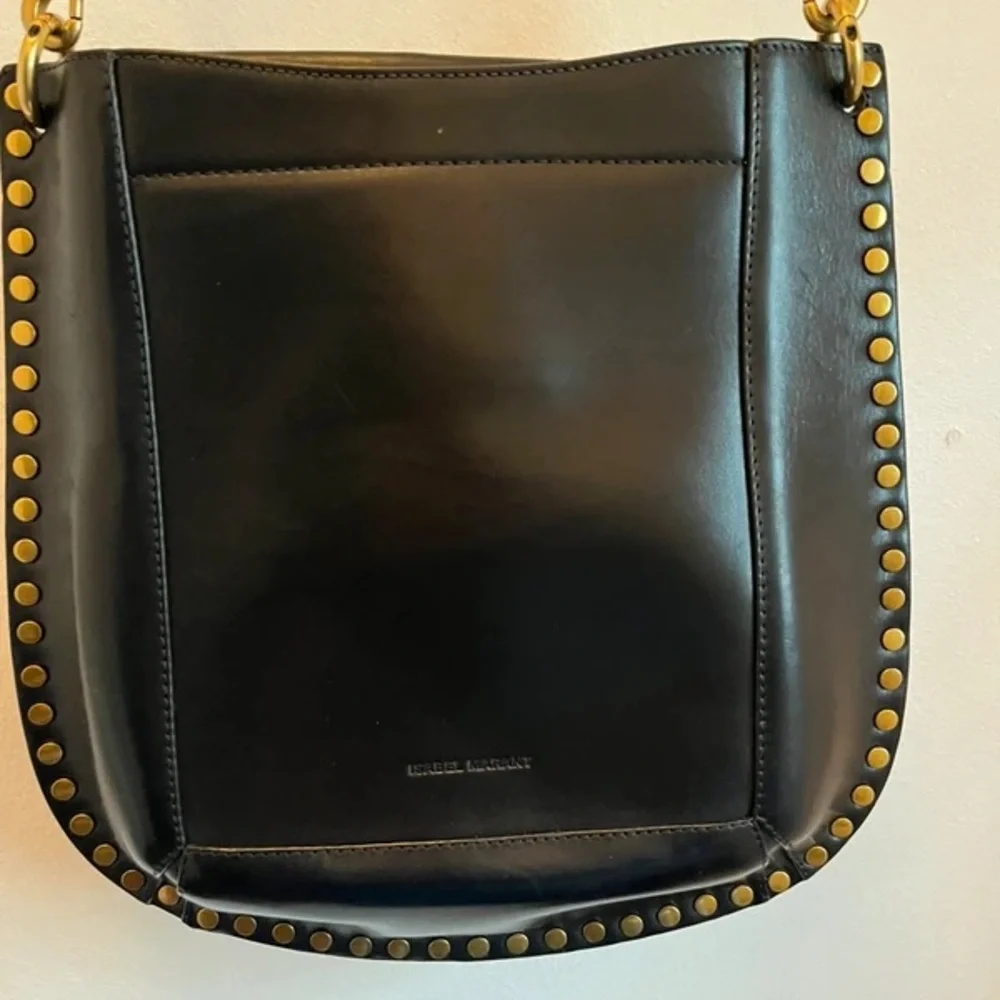 Isabel Marant Black Leather Saddle Bag with Gold StudTrim🖤💛 - Picture 5 of 9